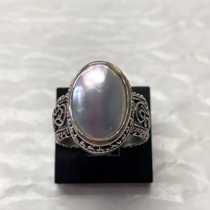 Sterling & Abalone Ornate Ring